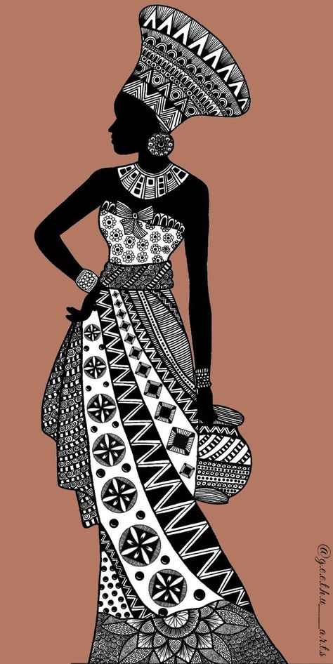 Digital art | African art projects, Fashion art illustration, African art paintings African Drawings, African Art Projects, Africa Art Design, Easy Mandala Drawing, African Women Art, Boho Art Drawings, African Paintings, Afrique Art, Afrikaanse Kunst