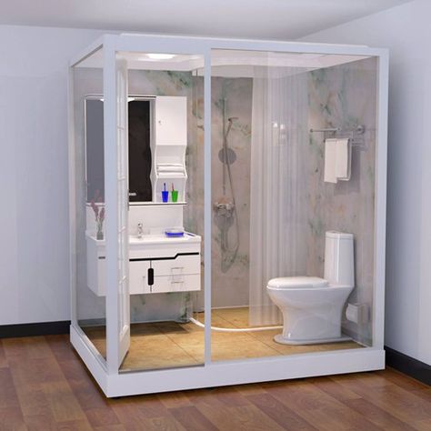 Portable Bathroom Ideas, Modular Bathroom Design, Mini Bathroom Design, Prefab Bathroom, Micro Bathroom, Mini Bathroom Ideas, Modular Bathroom, Bathroom Unit, Modular Bathrooms