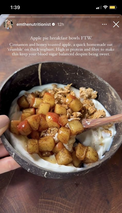 Isabel Paige Recipes, Healthier Food Options, College Food Ideas, Clean Food Breakfast, Clean Food Recipes, Apple Pie Breakfast, Pie Breakfast, Sommer Mad, Real Food Diet