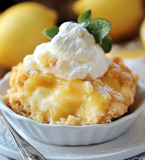 Magic Lemon Cobbler Delight - recipesbyava.com Recipes Using Lemons, Magic Lemon Cobbler, Lemon Cobbler, Lemon Curd Dessert, Lemon Delight, Recipe Using Lemons, Yummy Pies, Veggie Cakes, Citrus Desserts