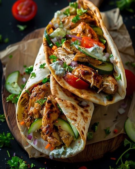 Greek Chicken Pita Pockets, Greek Chicken Burgers Tzatziki, Greek Chicken Gyros With Tzatziki Sauce, Mediterranean Chicken Pita Pockets, Mediterranean Chicken Gyros With Creamy Feta Tzatziki, Greek Style Chicken, Tzatziki Recipe, Greek Gyros, Gyro Recipe