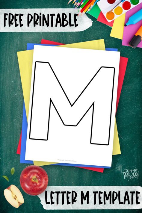 Do you want to step up your alphabet activities this … Free Printable Uppercase Letter M Template Read More » The post Free Printable Uppercase Letter M Template appeared first on Simple Mom Project. M Is For Handprint Craft, Letter M Craft Preschool, M Is For Moose Craft, Letter M Lesson Plans Preschool, M Printable Letter, Letter M Template Free Printable, Preschool Letter M Crafts, Letter M Free Printable, Letter M Preschool Crafts