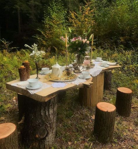 Enchanted Tea Party, Cottagecore Tea, Cottage Core Garden, Autumn Tea Party, Fairy Garden Birthday Party, Fairy Tea Parties, Forest Party, Fairy Garden Party, Autumn Tea