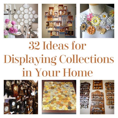 Hobby Display Ideas, Display Nick Nacks Ideas, Display Small Collectibles, Clock Collection Display, Display For Collectibles, Small Figurine Display Ideas, Modern Collection Display, Wall Collection Ideas, Display China On Wall