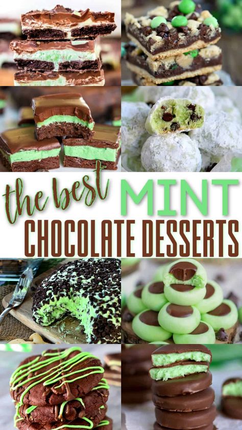 Chocolate And Mint Desserts, Green Colored Desserts, Chocolate Mint Desserts, Mint Dessert Recipes, Mint Brownie Cookies, Mint Christmas Cookies, Mint Recipes Dessert, Mint Treats, Minty Desserts