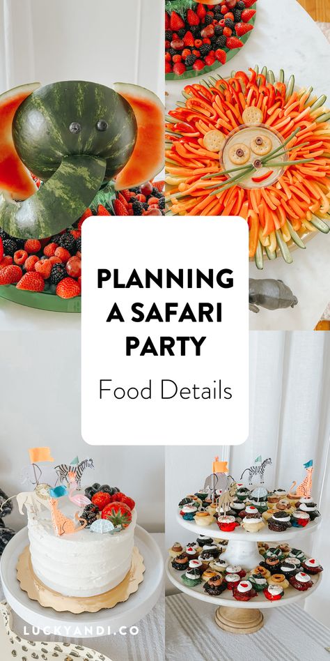 Elephant Veggie Tray, Safari Birthday Party Food Dessert Tables, Safari Animal Food Ideas, Animal Themed Snacks Jungle Safari, Zoo Animal Party Food, Lion Food Ideas, Jungle Food Party, Lion Head Veggie Tray, Jungle Themed Appetizers