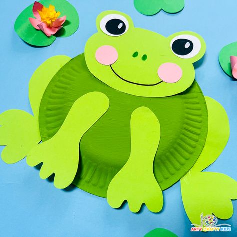 Frog Paper Plate Craft, Frog Preschool Craft, Toad Craft, Frog Crafts For Kids, Frog Cycle, Frog Activity, Frogs Preschool, Easy Spring Crafts, Jungle Vbs