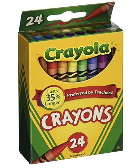 Crayola Crayons 24 count, packs of 1, 4 or 6. Back to school. Affiliated Crayola Box, Crayon Storage, Toddler Crayons, Back To School List, Jumbo Crayons, Box Of Crayons, Primary And Secondary Colors, Crayon Set, Crayola Crayons