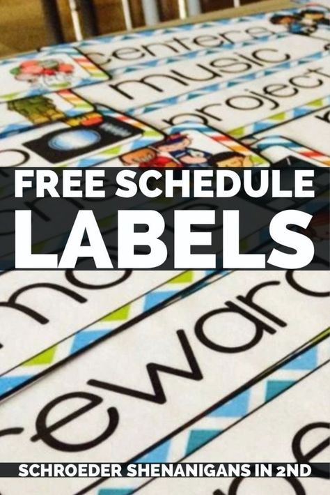 Free Schedule Cards, Classroom Schedule Cards, Classroom Supplies Labels, Book Bin Labels, Subject Labels, Organized Classroom, Classroom Schedule, Preschool Schedule, Teachers Toolbox