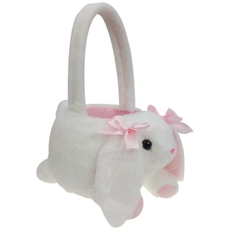 Bunny In A Basket, Bunnies In Basket, Jellycat Bunny With Bows, Coquette Bunny Plush, Fluffy Bunny Keychain, Easter Eggs Kids, Easter Egg Basket, Diamond Girl, Bunny Basket