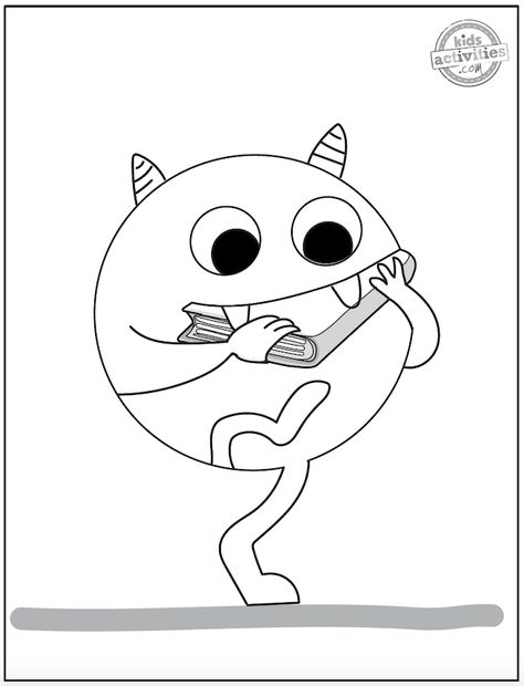 Nibbles The Book Monster, Nibbles The Book Monster Activities, The Color Monster Goes To School Activities, The Color Monster Printable Free, Monster Coloring Sheet Free Printable, Color Monster Book Activities, Monster Coloring Book, Monster Activities, Scholastic Book Fair