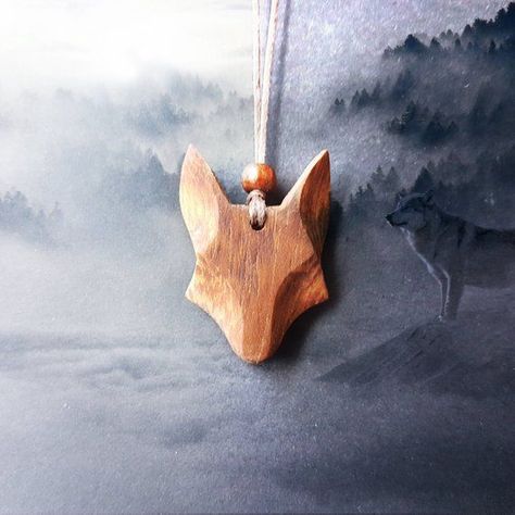 Art Sculpture En Bois, Wolf Pendant Necklace, Wolf Pendant, Norse Jewelry, Wolves Pendants, Wolf Necklace, Wolf Jewelry, Viking Necklace, Wooden Necklace