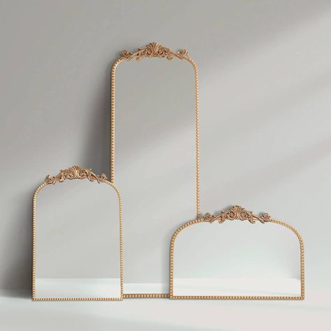 Filigree Arch Metal Wall Mirror Decor in Gold. Mantle Mirror Decor, Metal Mantle, Large Bedroom Mirror, Wall Mirror Decor, Gold Mirrors, Gold Bedroom Decor, Mantle Mirror, Metal Wall Mirror, White Wall Mirrors