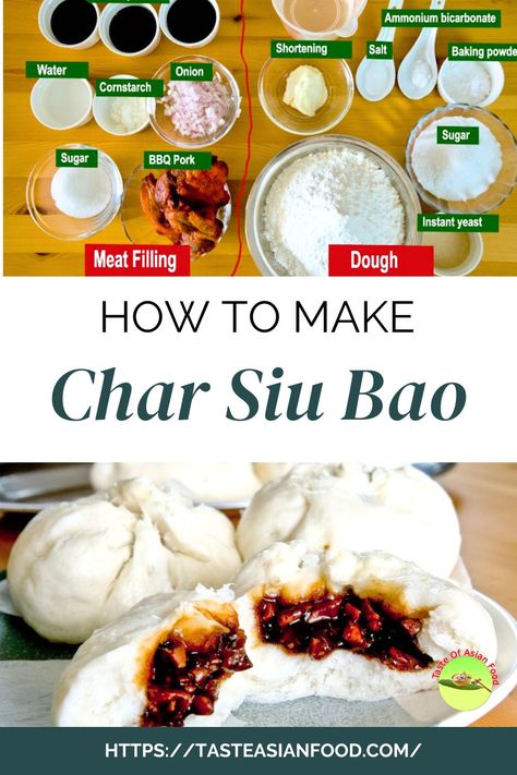 Learn how to make Char Siu Bao, the classic Chinese steamed BBQ pork buns! This detailed Hong Kong-style char siu bao recipe will guide you through each step to create the perfect plump, fluffy buns filled with a rich, roasted pork filling. These delicious dumplings are just like the ones you find at your favorite dim sum restaurant. Make a big batch and freeze some for easy, on-the-go snacks!  Recipe: https://tasteasianfood.com/char-siu-bao-recipe/ Pork Steam Buns Recipe, Chinese Pork Buns, Char Siu Bao Recipe, Bbq Pork Buns, Bao Recipe, Buns Recipe Easy, Asian Stir Fry Recipe, Char Siu Bao, Steam Buns Recipe