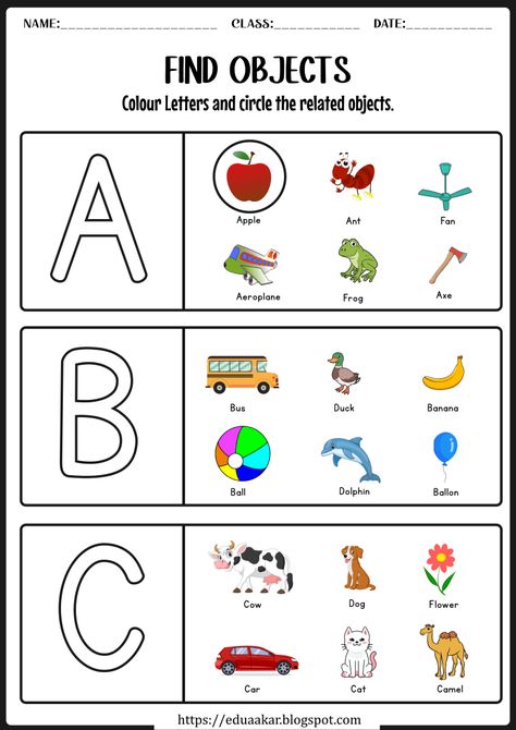 Worksheets For Toddlers, Alphabet Activities Kindergarten, Preschool Activities Printable, Materi Bahasa Inggris, Kids Worksheet, Letter Worksheets For Preschool, Printable Alphabet Worksheets, English Worksheets For Kindergarten, Alphabet Worksheets Kindergarten