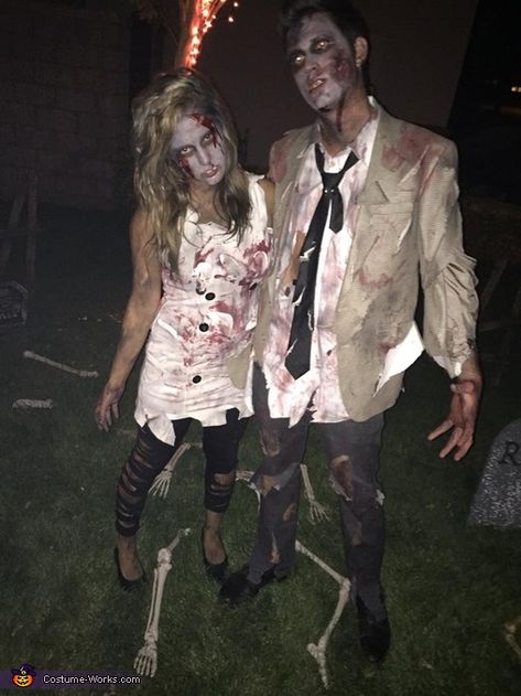 Zombie Diy, Zombie Couple, Zombie Couple Costume, Zombie Costumes, Matching Costume, Zombie Halloween Costumes, Zombie Prom, Halloween Costumes Ideas, Something Scary