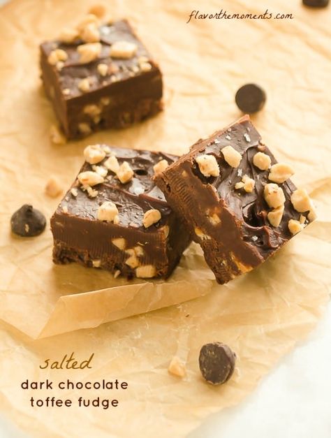 Salted Dark Chocolate Toffee Fudge Toffee Fudge Recipe, Toffee Fudge, Best Fudge Recipe, Fudge Flavors, Dark Chocolate Fudge, Fudge Recipes Easy, Toffee Bits, Fudge Easy, Chocolate Toffee