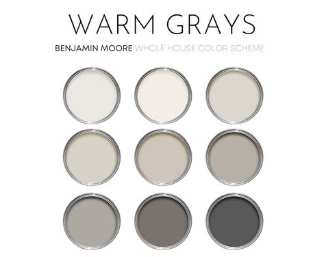 Calm Coastal Paint Color Palette Sherwin Williams Coastal - Etsy Grey Paint Palette, Neutral Interior Paint Colors, Calm Coastal, Warm Grey Paint Colors, Colors For Home, Warm Gray Paint, Coastal Paint, Color Palette Interior Design, Interior Design Paint