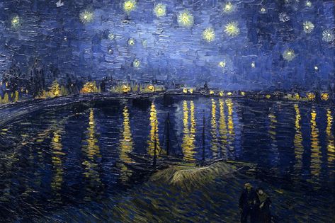 boat on body of water painting #painting Vincent van Gogh #stars #reflection #water #boat classic art #1080P #wallpaper #hdwallpaper #desktop Starry Night Over The Rhone, Deco Panel, The Starry Night, Starry Night Van Gogh, White Picture, Black And White Pictures, Blue Art, Types Of Art, Photo Wallpaper