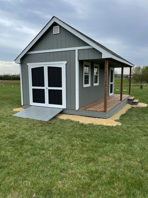 Shed Shop, Big Sheds, Shed Blueprints, Shed With Porch, Yard Sheds, Porch Storage, Free Shed Plans, Covered Porches, Simple Shed