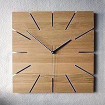 Wood Clock Design, Natural Wood Decor, Minimalist Clocks, Square Clocks, Rustic Wall Clocks, Wall Clock Wooden, Into The Wood, Diy Clock Wall, Lucky Luke