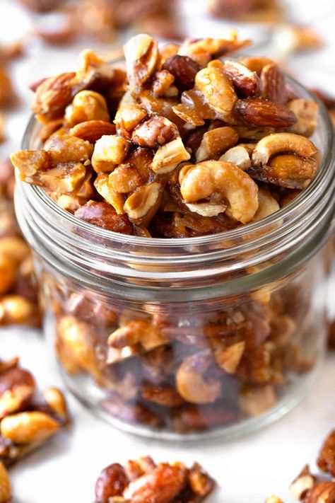 These buttered toffee candied nuts are the perfect sweet, crunchy snack during holidays, or anytime you crave a buttery and nutty treat! | thecozyapron.com #candiednutsrecipe #candiednuts #candiednutsrecipeeasy #candiednutsrecipechristmas #butteredtoffeenuts #butteredtoffeecandiednuts Butter Toffee Nuts Recipe, Candied Nuts Recipe Christmas, Candied Nuts Recipe, Toffee Candy, Toffee Nut, Holiday Chocolate, Butter Toffee, Nut Recipes, Family Restaurant