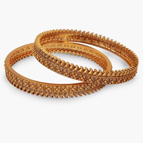 Indian Bangles Set | Buy Bracelets Online For Women | Tarinika Plain Gold Bangles, Antique Necklace Set, Bangles And Bracelets, 22k Gold Bangles, Antique Bangles, Custom Bangle, Gold Bangles For Women, White Gold Bangle, Modern Gold Jewelry