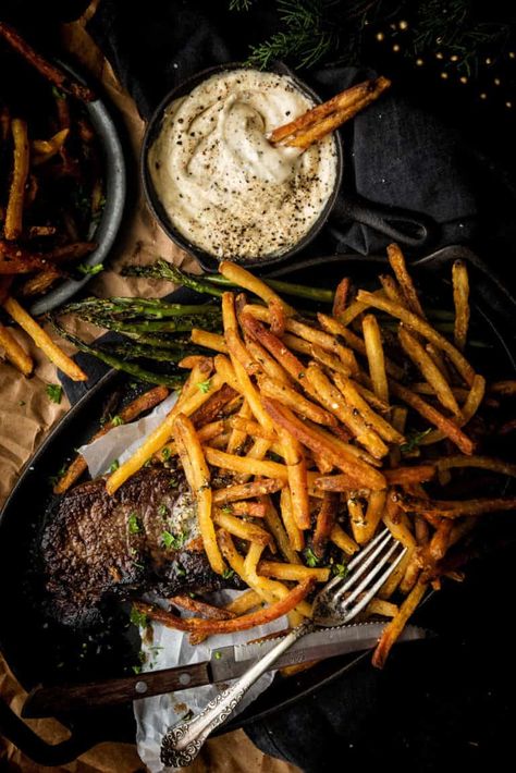 Steak Frites Recipe, Duck Fat Fries, Steak Frites, Duck Fat, Pub Food, Steak Fries, Steak Recipes, French Fries, Good Eats