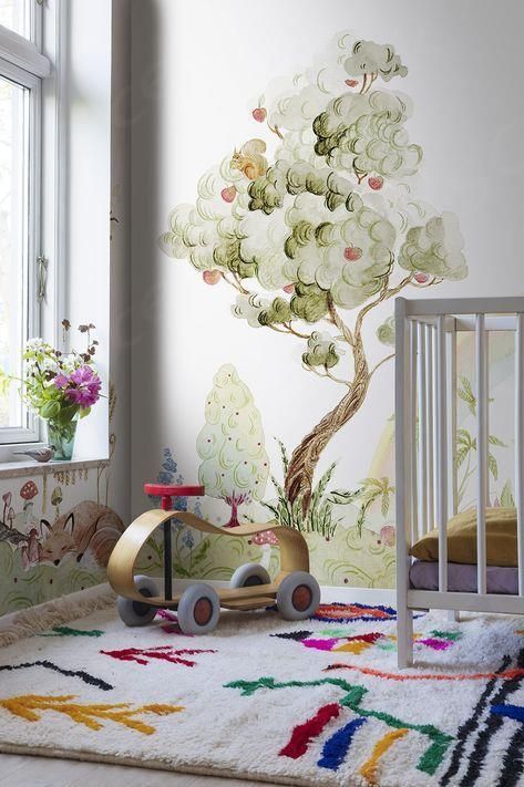 $201.60 Enchanted Forest Mural, Unicorn Mural, Nursery Wall Painting, Nursery Accent Wall, Safari Wallpaper, Forest Mural, Kids Room Murals, Nursery Mural, Murals For Kids