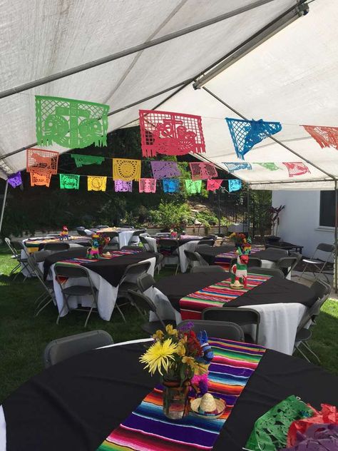 Black Fiesta Theme, Retirement Party Ideas Mexican Theme, Mexican Birthday Party For Men, Mexican Sweet Sixteen Party Ideas, 70th Birthday Fiesta Theme, Mexican Fiesta 50th Birthday, Mexican Team Party Ideas, Mexican Cowboy Party Decorations, Fiesta Party For Men