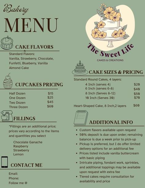 Cottage Bakery Owners | I’m gradually getting my stuff together to “open” my cottage bakery Bakery Pricing Guide, Home Bakery Checklist, Cottage Food Bakery, Cottage Law Bakery, At Home Baking Business, Home Bakery Setup, Cottage Bakery Ideas, Home Bakery Menu Ideas, Selling Baked Goods From Home