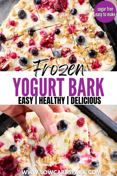 Yoghurt Bark Recipe, Frozen Protein Yogurt Bark, Heart Healthy Diet Recipes, Bariatric Desserts, Bark Recipes Easy, Sweet Treat Recipes, Yogurt Bark Recipe, 2024 Meals, Avocado Recipes Breakfast