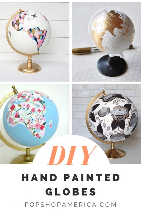 Did you love the chalkboard painted globes included in the July Craft in Style Box? It’s one of my favorite DIY’s that we’ve created for any of our monthly craft supply subscription boxes. It’s on trend and it makes a great diy because buying on on Etsy can be so pricey! But what’s great about [...] Painted Globe Diy, Globe Diy Projects, Globe Upcycle, Diy Globe, Globe Projects, Diy Chalkboard Paint, Hand Painted Globe, Globe Flower, Globe Diy