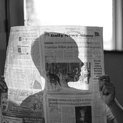 Photo With Newspaper, B W Photography, 1920s Newspaper, Newspaper Photography, University Portfolio, Insta Design, Paper Fire, Newspaper Photo, Shot Film