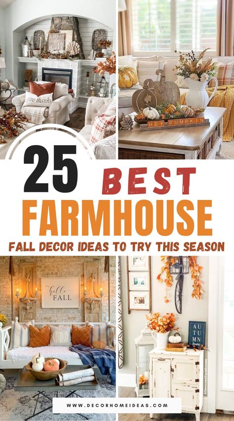 best farmhouse fall decor ideas Candlelit Centerpieces, Farmhouse Fall Decor Ideas, Modern Farmhouse Fall Decor, Warm Color Palettes, Rustic Wreaths, Hobby Lobby Decor, Plaid Blankets, Farmhouse Style Living Room, Best Farmhouse