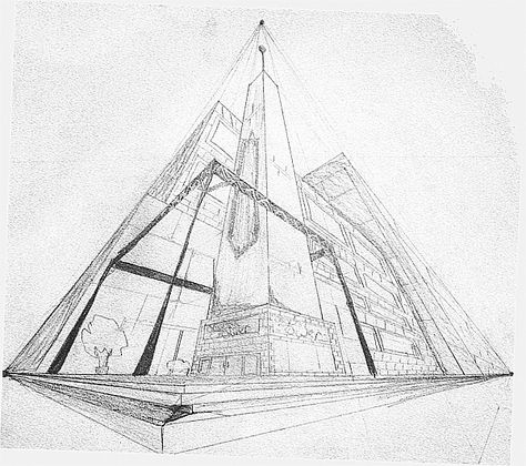 Three Point Perspective City, Perspective City, 3 Point Perspective, Three Point Perspective, Worms Eye View, 1 Point Perspective, Systems Art, Vanishing Point, Point Perspective