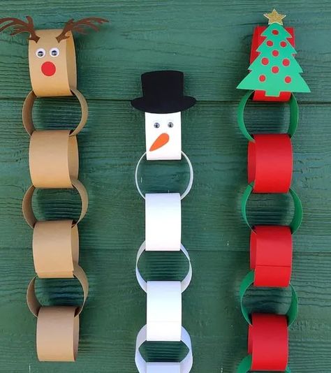 Christmas Countdown Craft, Christmas Countdown Crafts, Paper Chain, Preschool Christmas Crafts, Bedroom Christmas, Christmas Crafts For Kids To Make, Kitchen Christmas, Christmas Arts And Crafts, Fun Christmas Crafts