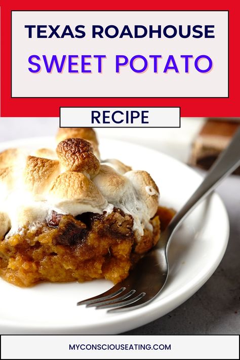 Sweet potato on a plate Texas Roadhouse Loaded Sweet Potato, Texas Roadhouse Sweet Potato Recipe, Texas Roadhouse Sweet Potato, Sweet Potato Pecan Pie, Filet Mignon Recipes, Sweet Potato Recipe, Loaded Sweet Potato, Texas Roadhouse, Potato Recipe