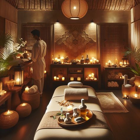 Spa Therapy Room, Bali Massage Room, Luxury Salon Decor, Wellness Center Ideas, In Home Spa Room Ideas, Spa Vibes Aesthetic, Spa Room Decor Luxury, Massage Salon Design, Medical Spa Aesthetic