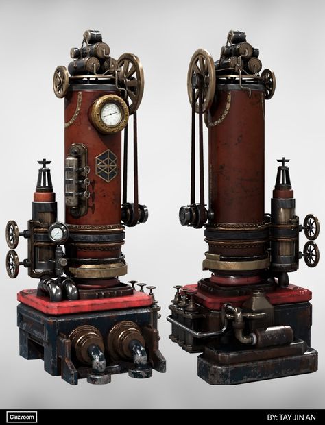 ArtStation - Steampunk Machine Machine Parts Photography, Steampunk Machines Concept Art, Steampunk Machine Art, Victorian Inventor, Steam Punk Machine, Victorian Inventions, Steampunk Factory, Steampunk Props, Steampunk Building