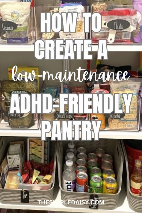 Organized Pantry Personal Care Organization, Add Organization Tips, Neurodivergent Home Organization, House Organization Ideas Organized Home, Visual Organization Ideas, Food Pantry Ideas, Home Edit Organization, Sustainable Organization, Kitchen Declutter Organizing Ideas