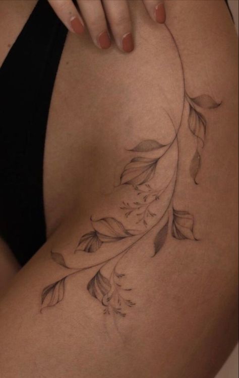 Feminine Forearm Tattoo, Feminine Tattoo Designs, Floral Hip Tattoo, Upper Leg Tattoos, Upper Thigh Tattoos, Wrap Around Tattoo, Floral Thigh Tattoos, Hip Thigh Tattoos, Wrap Tattoo