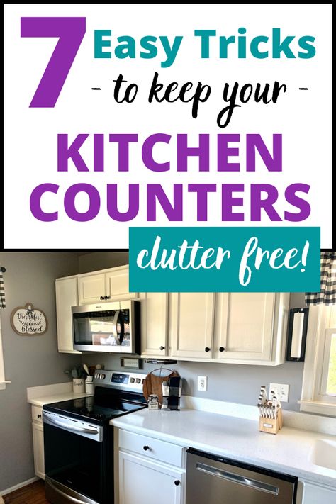 How To Decorate Kitchen Counters, Kitchen Counter Organization Ideas, Counter Clutter, Clutter Free Kitchen, Kitchen Counter Organization, Declutter Kitchen, Dumping Ground, Counter Organization, Countertop Organization