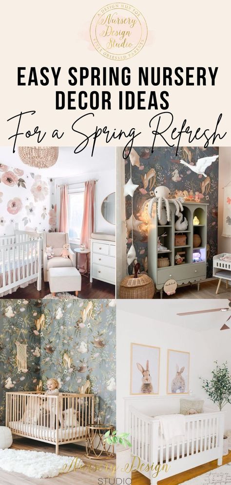 Spring is the season of renewal-with flowers blooming, birds chirping, the sun shining brighter, days getting longer, with so much energy and excitement in the air. So what better space to breathe in new energy than the nursery and give it a joyful refresh? Ahead we share easy spring nursery decor ideas to make the most impact in the space. Spring Nursery, Shared Nursery, Nursery Decor Ideas, Birds Chirping, Small Nurseries, Nursery Artwork, Nursery Curtains, Brighter Days, Flowers Blooming