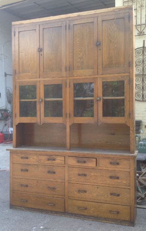 Oak Pantry Storage Cabinet - Foter Butler Pantry Cabinets, Farmhouse Pantry Cabinets, Trendy Farmhouse Kitchen, Hall Tree With Storage, Trendy Farmhouse, Farmhouse Pantry, Credenza Vintage, Pantry Storage Cabinet, Pantry Cabinets