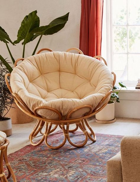 papasan chair Cozy Chair, Dekorasi Kamar Tidur, Well Well, Papasan Chair, Rattan Furniture, Dream House Decor, Aesthetic Room Decor, The Room, 인테리어 디자인