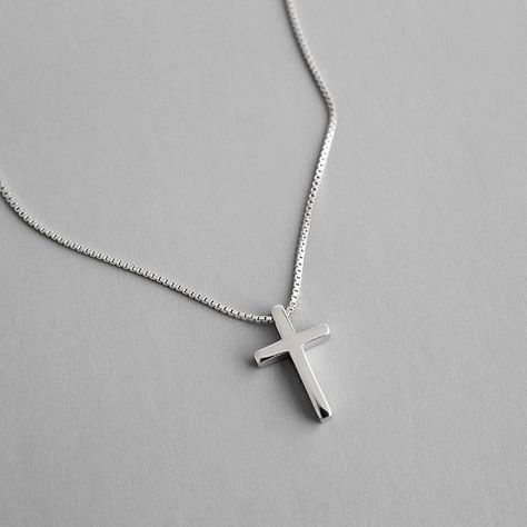 Dainty Cross Necklace, Sterling Silver Cross Necklace, Silver Cross Pendant, Handmade Gifts For Her, Silver Jewels, Mens Style, Sterling Silver Cross, Necklace Dainty, Cross Pendant Necklace