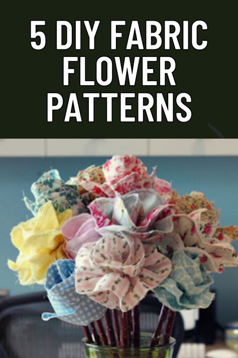 Fabric Flowers To Make, Diy Fabric Flowers Easy No Sew, Fabric Flowers Bouquet, Fabric Plants Diy, Making Flowers With Fabric, Rag Flowers How To Make, How To Make Fabric Flowers, Scrap Fabric Flowers, No Sew Fabric Flowers