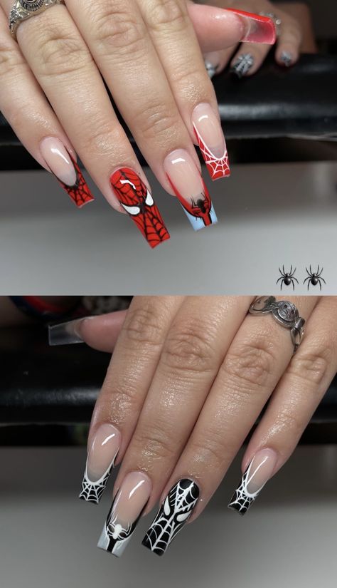 Marvel Nails, Paznokcie Hello Kitty, Wow Nails, Punk Nails, Girly Acrylic Nails, Makijaż Smokey Eye, Acrylic Nails Coffin Pink, Nails Spa, Acrylic Coffin