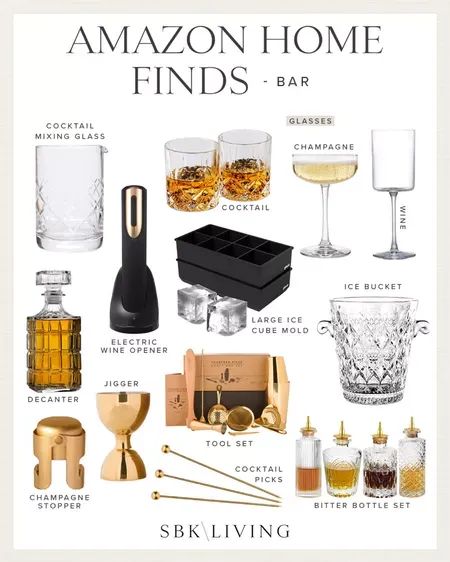 Small Bar Ideas For Home Apartments, Cocktail Station Party, Bar Tray Styling, Small Bar Ideas For Home, Beverage Station Party, Cocktail Bar Set, Bar Cart Essentials, Cocktail Station, Amazon Home Finds